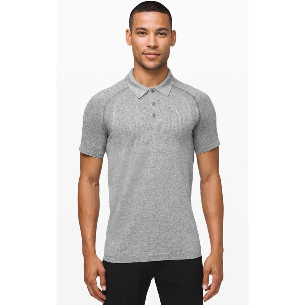 Lululemon Metal Vent Tech 2.0 Polo Shirt •Men XL• Gray Heathered Slate Light